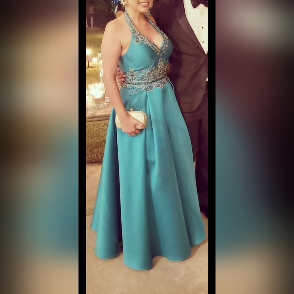 Elegant Aqua-green Women's Dress